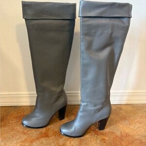 Colin Stuart Over the Knee Convertible Gray Leather Boots